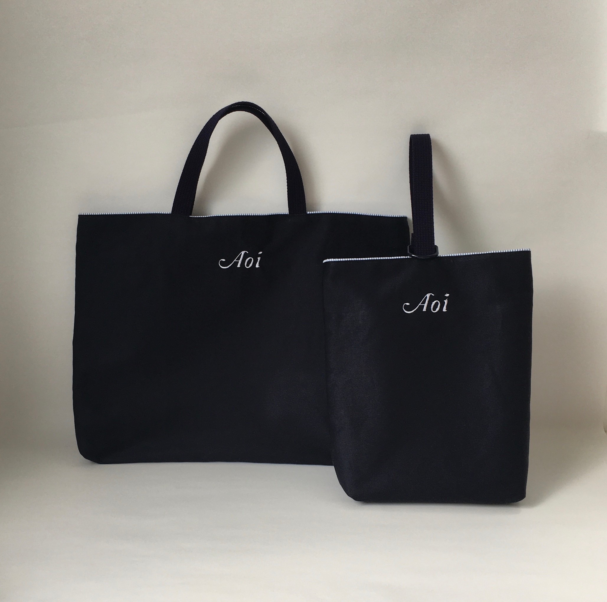 お受験☆レッスンバッグ&シューズケース　お名前刺繍入り