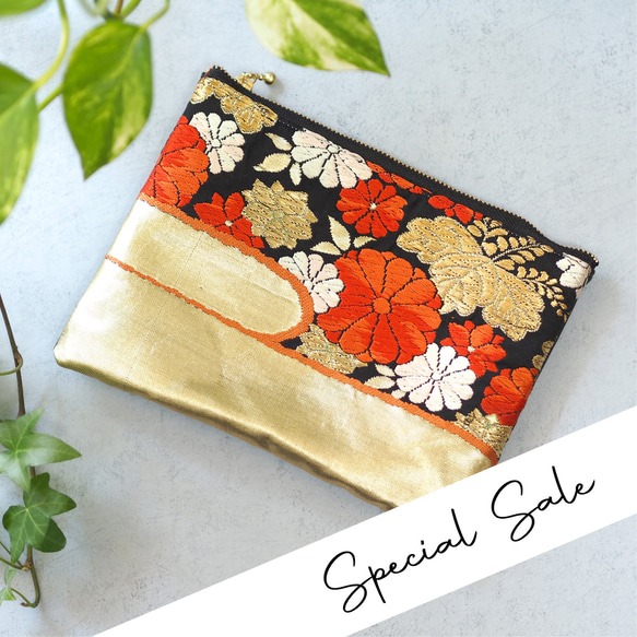 西陣織】着物帯リメイク✧*ポーチ（縁起もの/一点物/伝統工芸/京都西陣