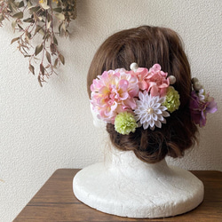 つまみ細工と造花の髪飾りセット【6】 2枚目の画像