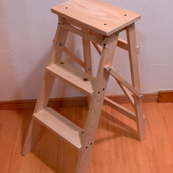 ヴィンテージ木製折りたたみ脚立 古い木製脚立 ヴィンテージウッドラダー 木の踏み台 ハシゴ