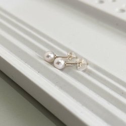 【正品珍珠】K10單顆珍珠耳環4.5-5mm小珍珠Akoya珍珠K10YG/K10PG 第4張的照片