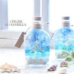 ハーバリウム エレガント系 【白薔薇の夏ボトル】