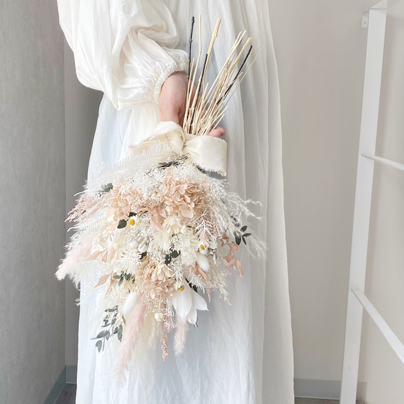 ナチュラルブーケM 101 テールリードパウダーピンク ウェディング