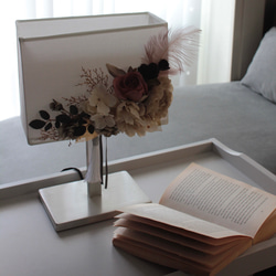 フレンチシャビー造花デコレーションテーブルランプ 14枚目の画像