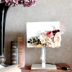 フレンチシャビー造花デコレーションテーブルランプ 12枚目の画像