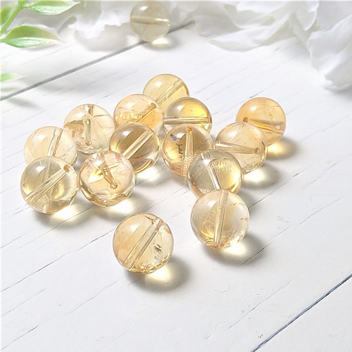 レア☆希少な大玉☆オリーブシトリン 大玉】黄水晶（シトリン） 14mm ブレスレット 虹入り [BR0030034