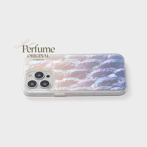 キラキラ天然シェル♡ライトパープル系 貝殻 オリジナル iPhoneカバー 夏 キラキラ天然シェル✨ライトパープル系 ナチュラルグラデーション