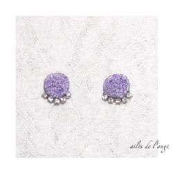 no.852 - beads ＊ rhinestone round pierce 1枚目の画像