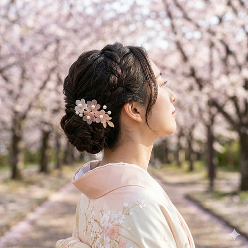 桜 ヘアクリップ ヘアアクセサリー 髪飾り さくら ヘアクリップ