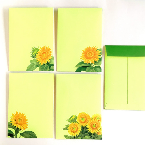 【ひまわり】E・B　AhokeBowl他６点おまとめ 夏空ひまわりのレターセット レターセット March-Hare-Gallery 通販