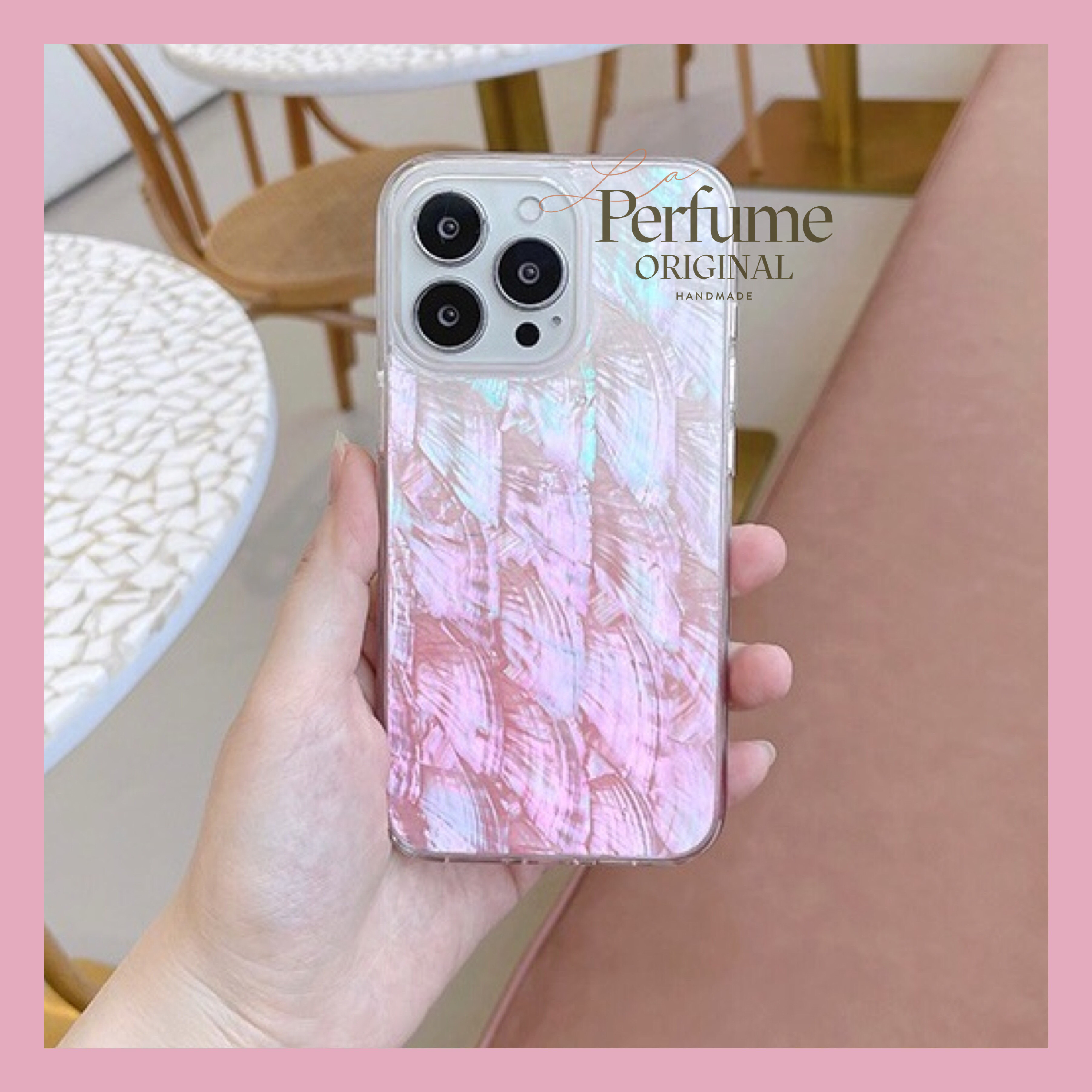 天然シェル♡キラキラ ライトブルー 青 貝 オリジナルiPhoneケース 海 夏 キラキラ天然シェル♡ライトブルー 青 貝 オリジナル iPhone