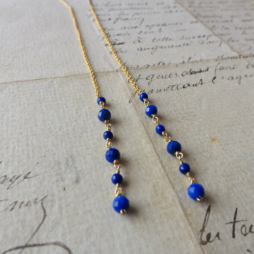 ラピスラズリマルチスタイルチェーンピアス GSTV ラピスラズリマルチスタイルチェーンピアス GSTV ラピスラズリマルチ