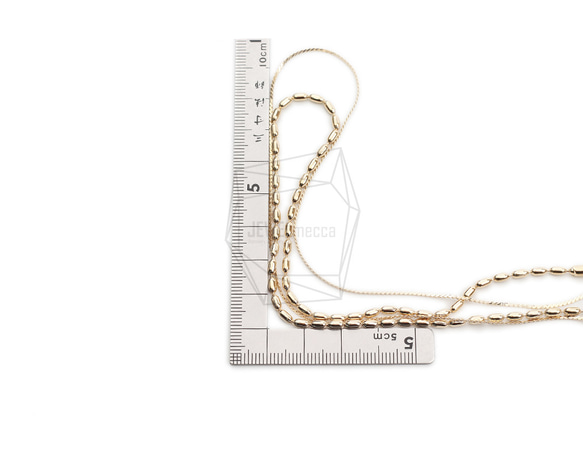 CHN-045-G【1個入り】ダブルネックレスチェーン,Two Chains necklace 4枚目の画像