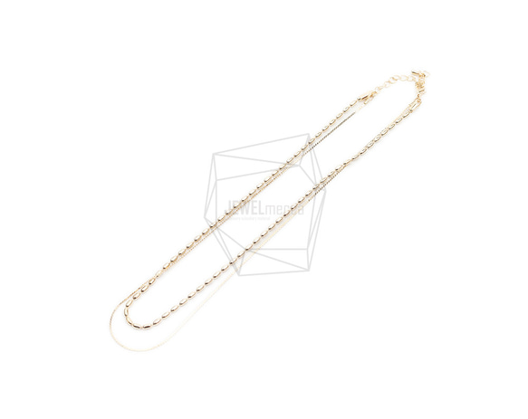 CHN-045-G【1個入り】ダブルネックレスチェーン,Two Chains necklace 3枚目の画像