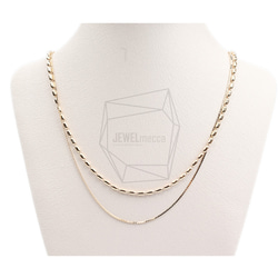 CHN-045-G【1個入り】ダブルネックレスチェーン,Two Chains necklace 5枚目の画像