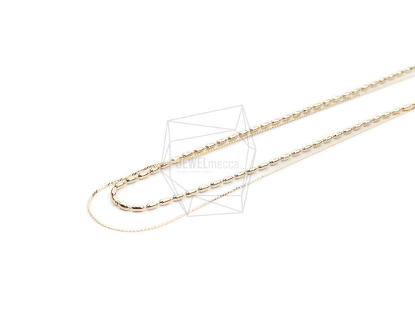 CHN-045-G【1個入り】ダブルネックレスチェーン,Two Chains necklace 1枚目の画像