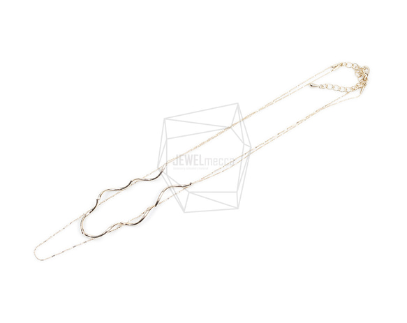 CHN-047-G【1個入り】ダブルアネックレスチェーン,Two Chains necklace 3枚目の画像