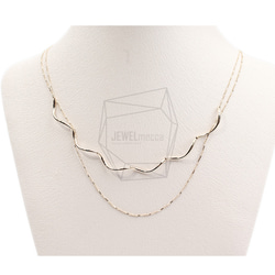 CHN-047-G【1個入り】ダブルアネックレスチェーン,Two Chains necklace 4枚目の画像