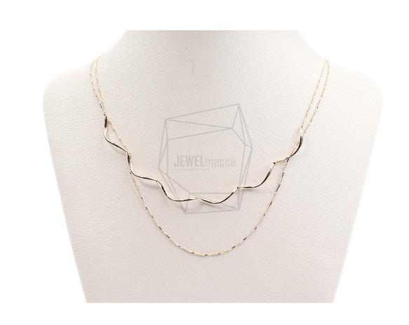CHN-047-G【1個入り】ダブルアネックレスチェーン,Two Chains necklace 4枚目の画像