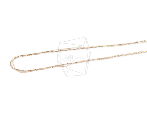 CHN-050-G【1個入り】ダブルネックレスチェーン,Two Chains necklace 1枚目の画像