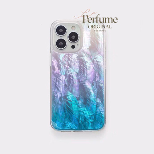 キラキラ天然シェル✨パープルブルー系 ナチュラルグラデーション