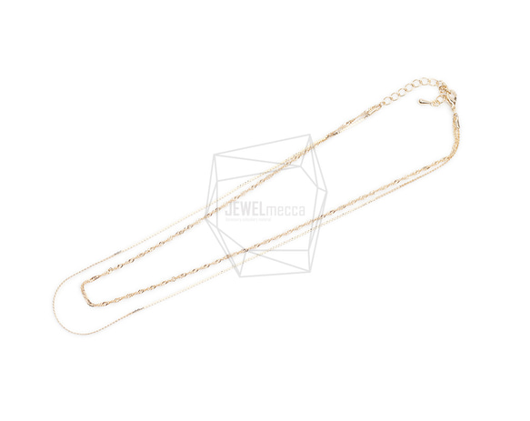 CHN-057-G【1個入り】ダブルネックレスチェーン,Two Chains necklace 3枚目の画像