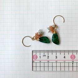 14kgf * 稀有 ✳︎ Aventurine Shining Green Aventurine Earrings / Ear 第8張的照片