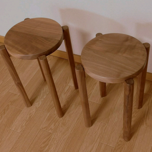 スタッキングスツール（重ねて収納できる）飾り台 ◇ウォールナット