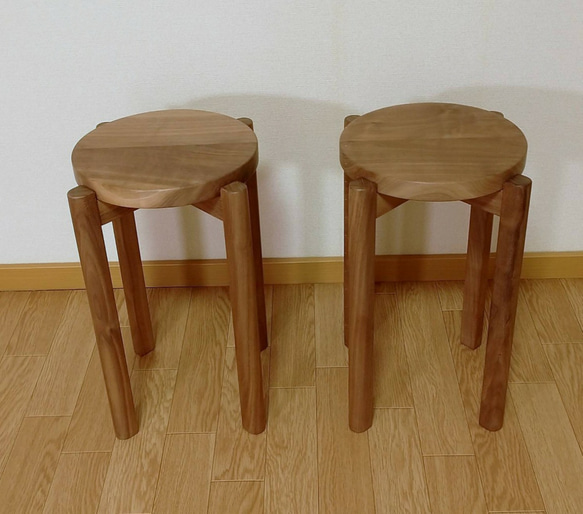 スタッキングスツール（重ねて収納できる）飾り台 ◇ウォールナット