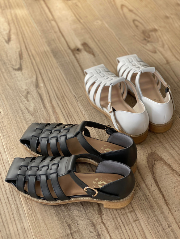 グルカサンダル　白スムース＆黒スムース 12枚目の画像