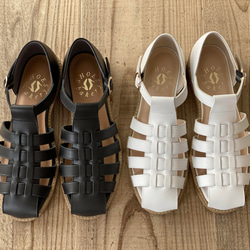 グルカサンダル　白スムース＆黒スムース 14枚目の画像