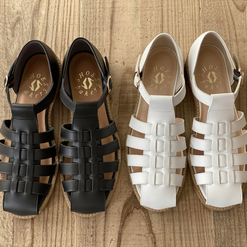 グルカサンダル 白スムース＆黒スムース サンダル SHOESbakery
