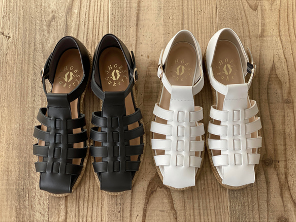 グルカサンダル　白スムース＆黒スムース 14枚目の画像