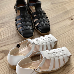 グルカサンダル　白スムース＆黒スムース 15枚目の画像