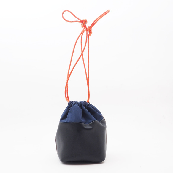 ＜SALE即納＞kintyakubag(bleu&navy)/13.2×22.0×13.2/巾着/K005 2枚目の画像