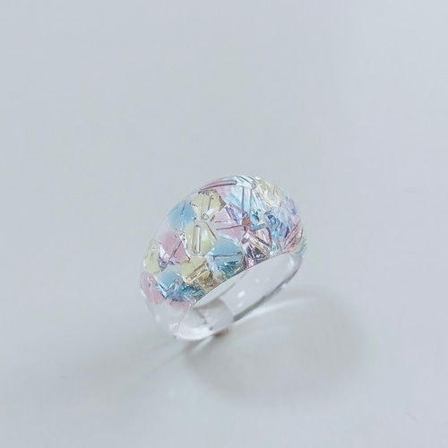 sample sale 〜青い鳥の涙 ティアドロップリング〜 クリア レジン