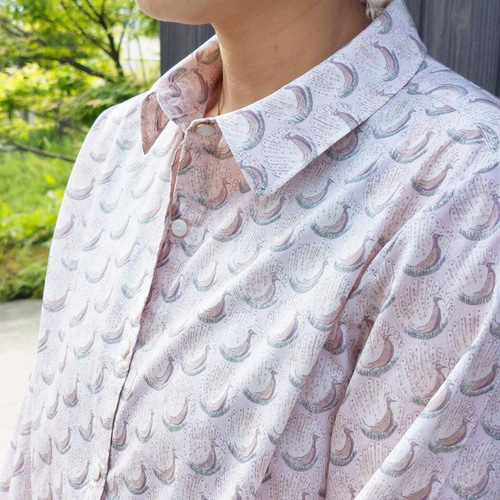 送料無料】リバティプリント《スタンダードシャツ》ピーコックス