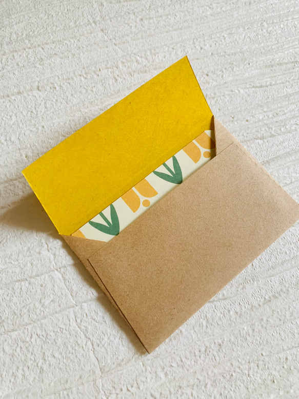 レトロデザイン　ミニメッセージカード&封筒　5色セット　バースデーカード等にも 6枚目の画像