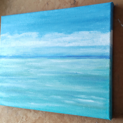 静かな海 油絵 F3 絵画 gallery Ymin 通販 14009747｜Creema