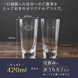 レモンサワー グラス プレゼント 名入れ グラス 日本製 プレゼント おしゃれ 強化ガラス 名前入り オリジナル ギフト 5枚目の画像