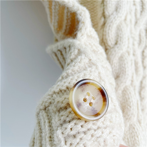 前開きニットベスト アイボリーベスト スリーシーズンベスト