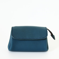 レザーミニ財布 M size ブルー 1枚目の画像