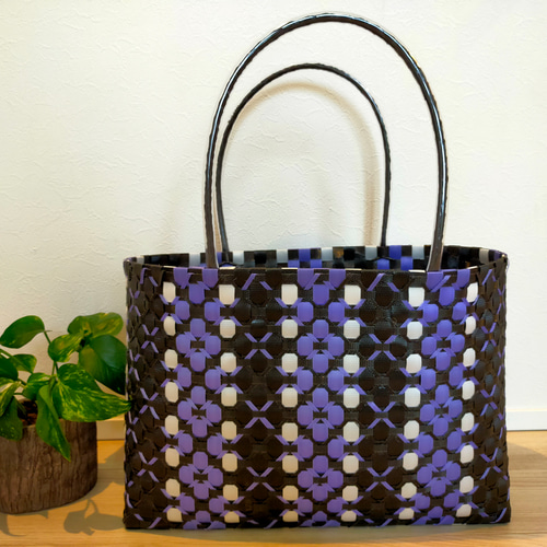 特大サイズ PPバンド バッグ プラ カゴ トートバック かごバッグ T_Rev