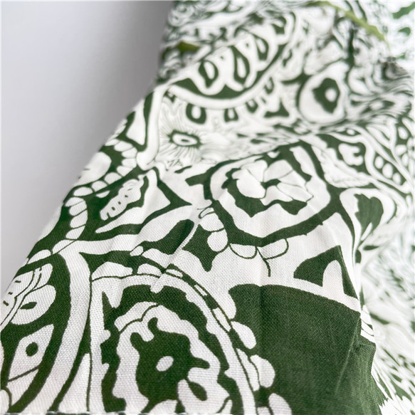 夏の新作 グリーンの大人っぽ上品なスカート ロングスカート 綿麻スカート 裏地付 春 夏 秋 3枚目の画像