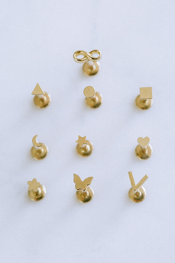 【未使用】Pinfinity　ウルザ　ミシュラ　ピンズセット 14Kゴールド ミニ 図形 ヘリックス 軟骨 アンチトラガス