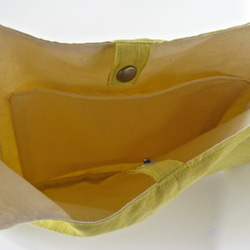 リネン素材のエコバッグ（M）/ミモザイエロー 3枚目の画像