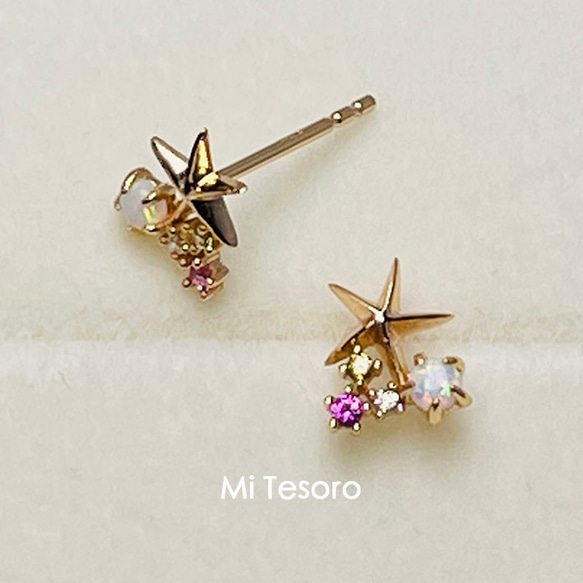 Mi Tesoro 星星蛋白石耳釘/星オパールピアス　 第6張的照片