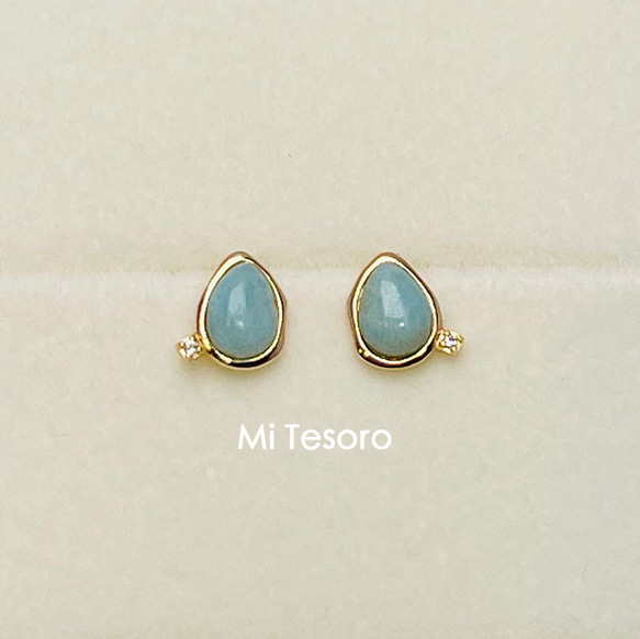 Mi Tesoro 海洋的祝福=海紋石（拉利瑪）耳釘/ラリマピアス　 第1張的照片