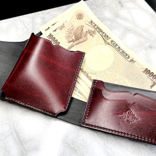 無骨堂 本革ダブルフラップウォレット ミニ財布・コンパクト財布