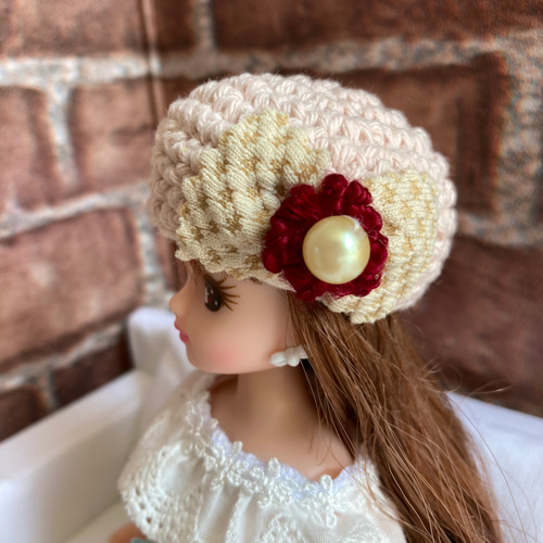 008リカちゃん ハンドメイド ニット帽 ベレー帽 1点もの その他